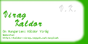 virag kaldor business card